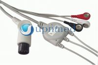 One piece 3-lead ECG Cable with leadwires