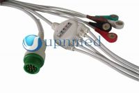One piece 3-lead ECG Cable with leadwires for Mindray
