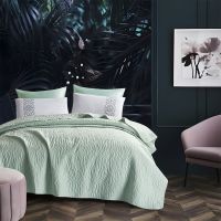 Hot sale special ultrasonic bedspread set with two printing pillow case polyester bedspread set 