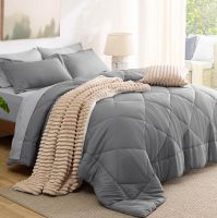 Comforters Queen Size, All Season Duvet Insert, Down Alternative Box Stitched Bed Comforter with Corner Tabs, Machine Washable
