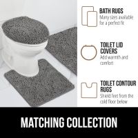 Bath Rug Mat Custom Non-Slip Soft Super Water Absorbent Machine Washable Dry Bath Rugs Bathroom Mat Shaggy Chenille Bath Mats