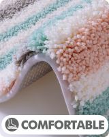Striped Bath Rugs Bathroom Floor Tub Shower Luxury Bathroom Rug Mat Soft and Absorbent
