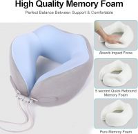 Travel Neck Pillow for Airplanes Easy-to-Carry Travel Pillows Portable Neck Pillow for Travel Essentials Memory Foam Neck Pillow 