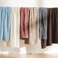 Quality  Fleece Furniture Colorful Plain Color Thickened Flannel Cute Jacquard Throw Bed Blanket