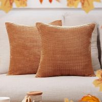 Modern Corduroy Throw Pillow Covers Elegant Soft Cushion Covers, Machine Washable Home Decor for Living Room, Sofa, Bedroom