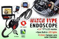 Watch-style video borescope endoscope camera