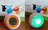 Cute Ball Alarm Clock with Color Changing Light, Plastic Clock gift