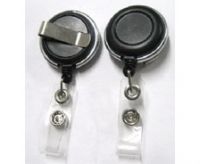 Round plastic clip-on retractable badge reels