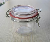 glass jar with clip