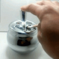 Stainless steel ashtrays push down to clean