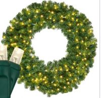 Prelit Christmas wreath for outdoor use