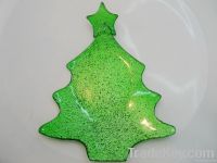 Christmas tree shape glass plate