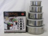 5pc. stainless bowls with lids