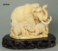 Mammoth Ivory Carved Sculpture, Tusk Carving and Figurine Collectible