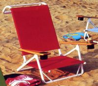 Original Mini-Sun Chaise w/ Cup Holder - Gloss White Frame - Red
