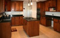 Full Overlay Stained Solid Birch Kitchen Cabinet