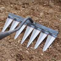 4/5/6/7 Tines heavy duty iron hand rake for backyard loosening farm land soil planting gardening ground steel weeding rake tool