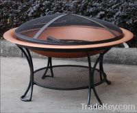 Copper Painted Fire Pit with Heavy-Duty Domed Spark