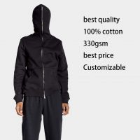 100% Cotton Custom Made Printing Tech Full Zip Sweatshirt Pullover Blank Fitted Workout Zip Up Hoodies Men