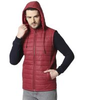 Custom High Quality Warmly Roasted Men Puffer Vest 100% Nylon Waterproof Coating Liner Zipper Vest Jacket