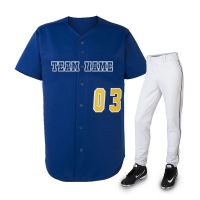 Wholesale Custom Printing Baseball Plain Shirts Blue Baseball Top Mens Sublimation Cheap Baseball Jersey