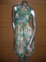 Jewel Embellished Chiffon Printed Dress