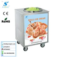 CE Approved Thailand Fruit Fry Ice Cream Machine Roll Ice Cream Machine
