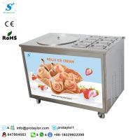 Fast freezing thailand roll fry ice cream machine with 8 buckets