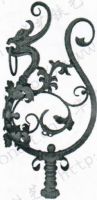 Cast steel mosaic parts-post and stair flowers, steel dragon