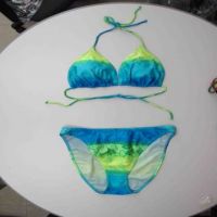 Bikini with blue-green alloverprint