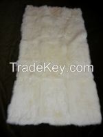 White, long hair rabbit plates, real fur