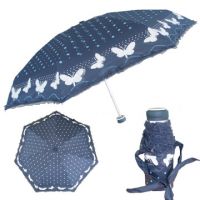 Umbrella with 5-fold, Pongee Fabric with Printed-flowers
