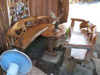Rustic Coffee Table & Two Benches