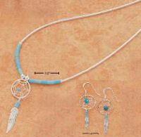 Turquoise Dream Catcher necklace and earrings