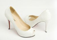 sexy appeal white cowskin Leather embossed snakeskin veins women's hig
