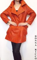 gg015 Red leather coat