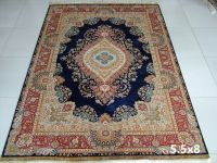 oriental Persian hand knotted silk carpet and rug