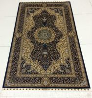 Persian hand knotted silk carpet