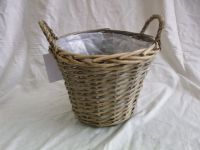 Willow basket with plastic lining