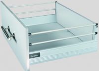 soft closing kitchen drawer system with double railing