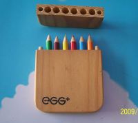 color pencil in wooden box