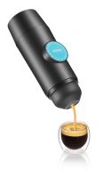 Mini portable espresso coffee maker compact coffee machine automatic electronic rechargeable lithium battery pump stable pressure 7bar -8bar ground coffee capsules coffee powder pod