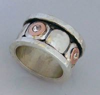 Handcrafted Silver & Gold Spinner Ring