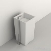 Solid surface free standing basin