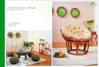 rattan round chair with warm fabric seat