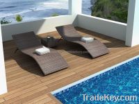 rattan outdoor lounger, chaise lounge, lounger bed, sun lounger