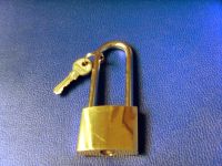 brass padlock and lock