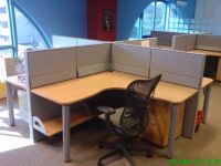 used office chair, metal cabinet, cubicle, desk