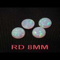 OPWRDCB8 White Sparkling Opal Lab Created Multi Color Cabochon 