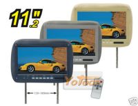 2Ã11.2" TFT LCD Car Pillow headrest monitor w/IR 3Color